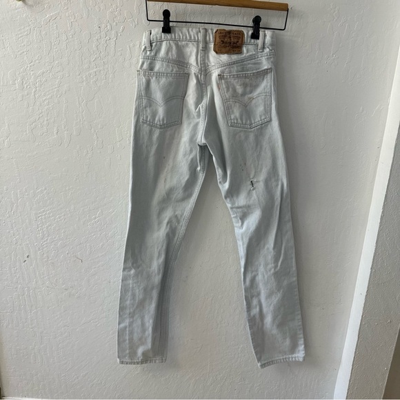 Vintage Levi’s Cream Orange Tab 550 29x34 Jeans - Picture 9 of 13